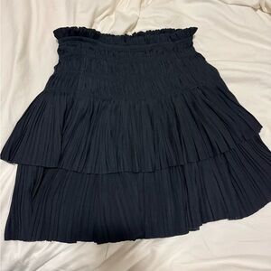 Current air navy crinkle skirt